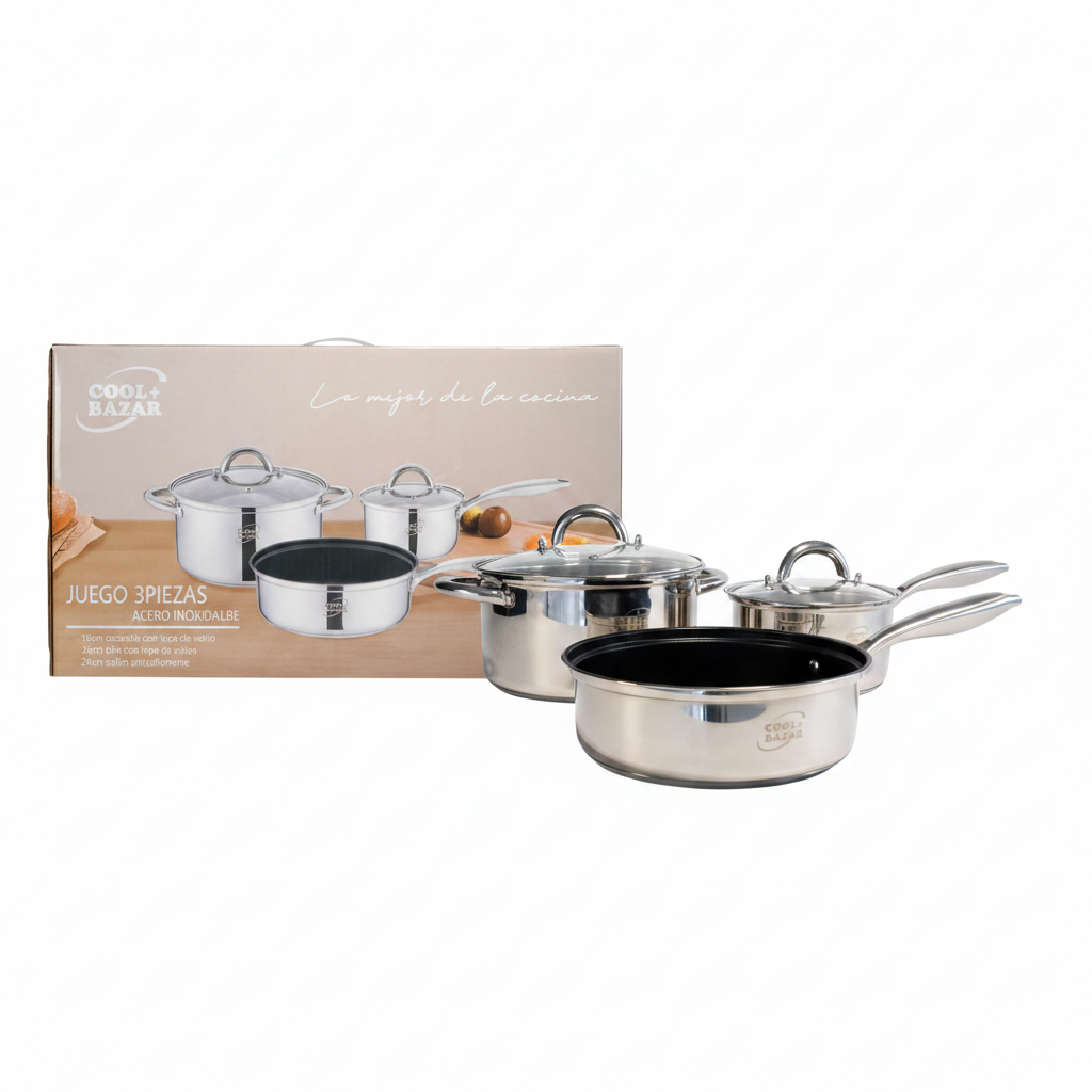 SET 3 PIEZAS CACEROLAS 三件锅70143 CL1012
