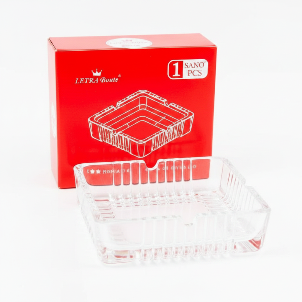 CENICERO VIDRIO 10*10CM 玻璃烟灰缸 NS390653