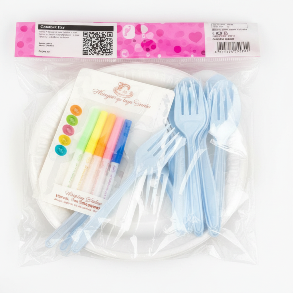SET CUMPLEANIOS TORTAS 生日蛋糕餐具加蜡烛 NS426135