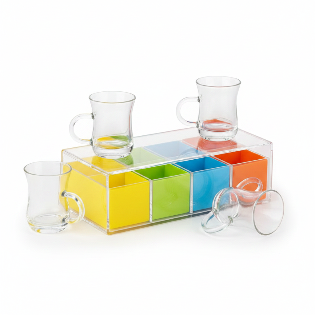 SET DE TAZAS *6 9*6CM 玻璃耳杯六件套 NS292271