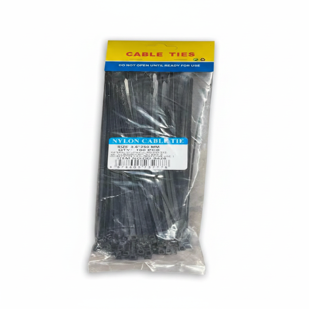 PRECINTOS NEGRO 3.6*250MM 黑色尼龙扎带百袋装 DD-9428