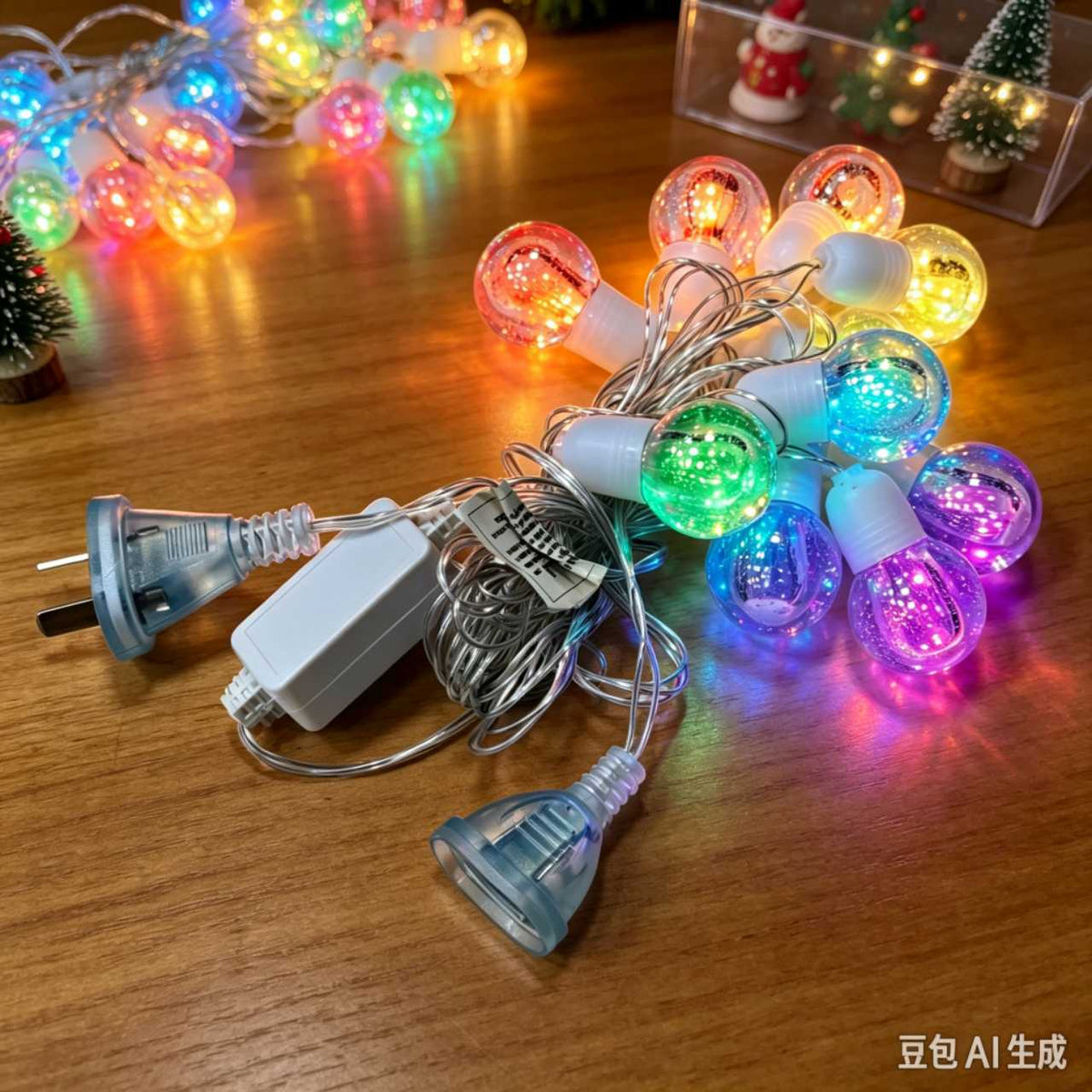 LUCES BOLA GR GUIRNALDA 10 LED MULTICOLOR ENCHUFE 10头气泡球彩灯LN-113