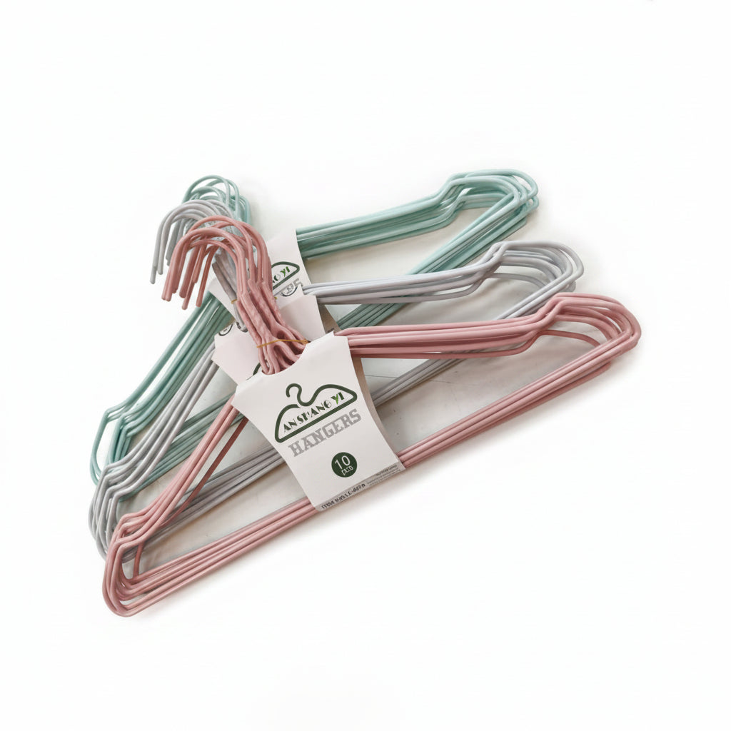 PERCHA ALAMBRE*10PCS 包胶大人衣架 LF-4070