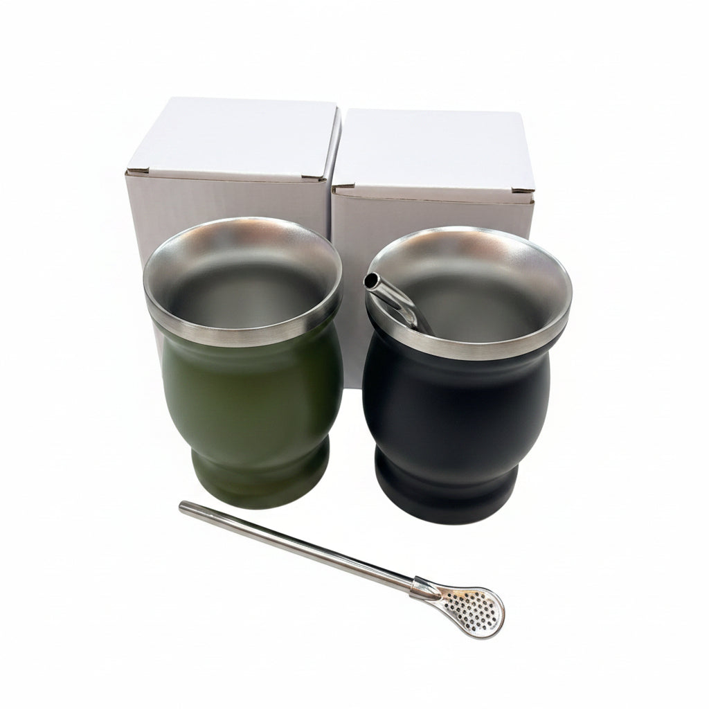 MATE C/BOMBILLA ACERO 260ML 马黛杯+吸管 MELECH-485/0056