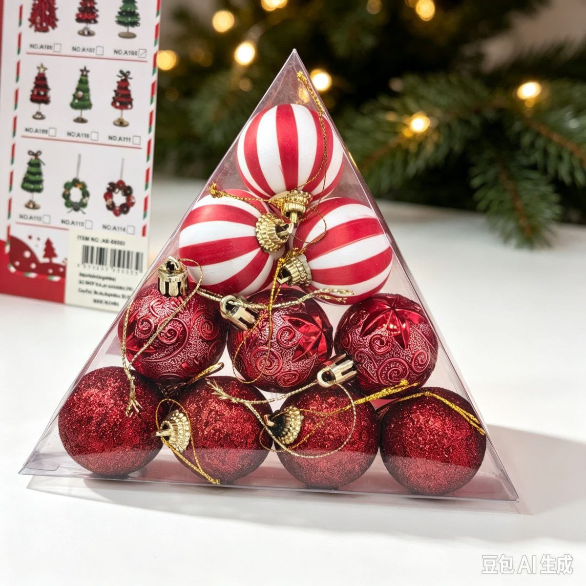 BOCHAS DE NAVIDAD 4CM *10PC 圣诞挂球90825