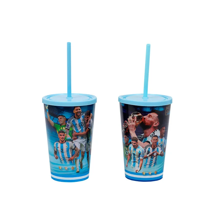 VASO C/TAPA SORBETE 500ML AFA 阿根廷塑料吸管杯 327271(6729)