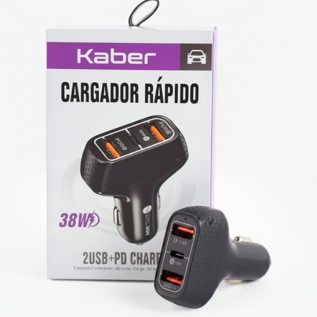CARGADOR AUTO 38W 车载充电器 KABER ADE5050/5003