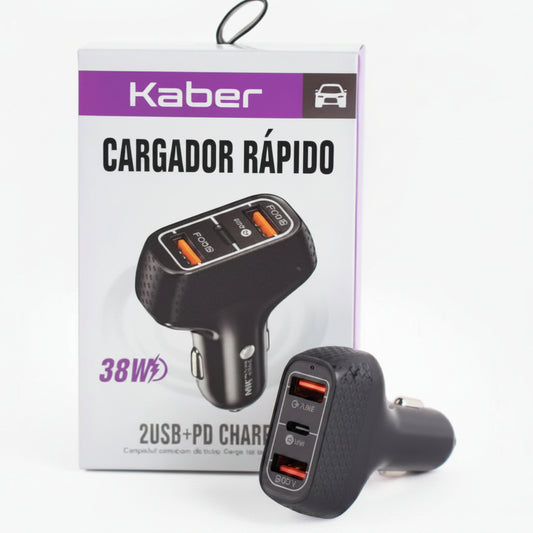 CARGADOR AUTO 38W 车载充电器 KABER ADE5050/5003
