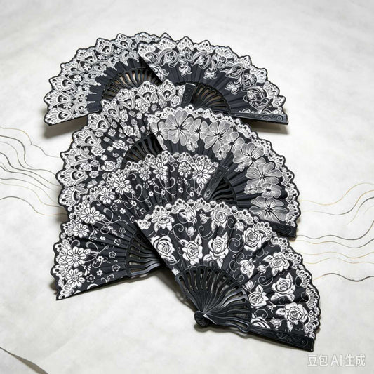 ABANICO*烫金扇子A10202-7
