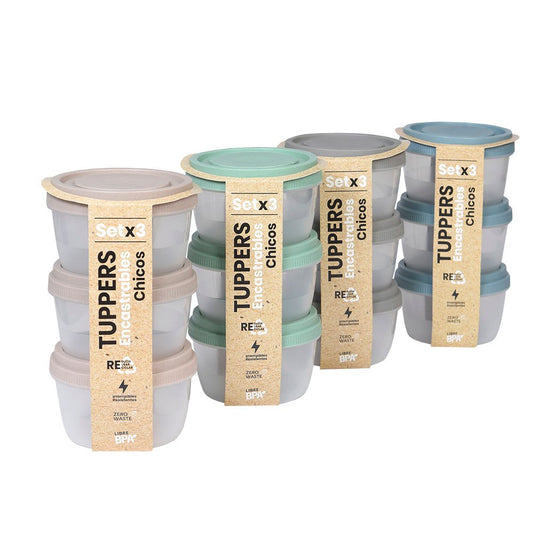 SET X 3 TUPPER ENCASTRABLES CHICOS 饭盒 8599