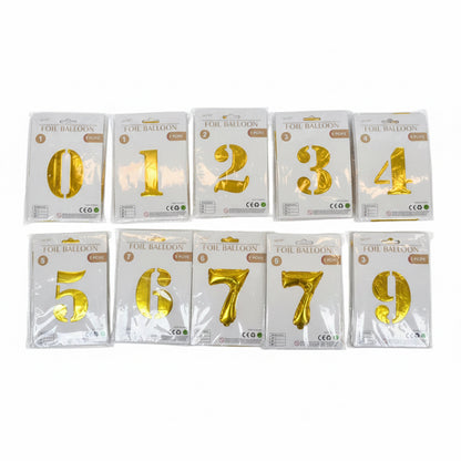 CLOBO 32 PULGADAS 0-9 充气数字大气球金银粉 H73-018C5