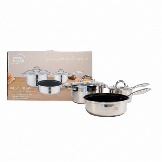 SET 3 PIEZAS CACEROLAS 三件锅70143 CL1012