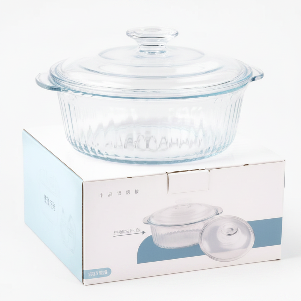 FUENTE VIDRIO 22*19*12CM 玻璃碗带盖 CA6543