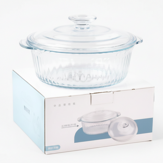 FUENTE VIDRIO 22*19*12CM 玻璃碗带盖 CA6543