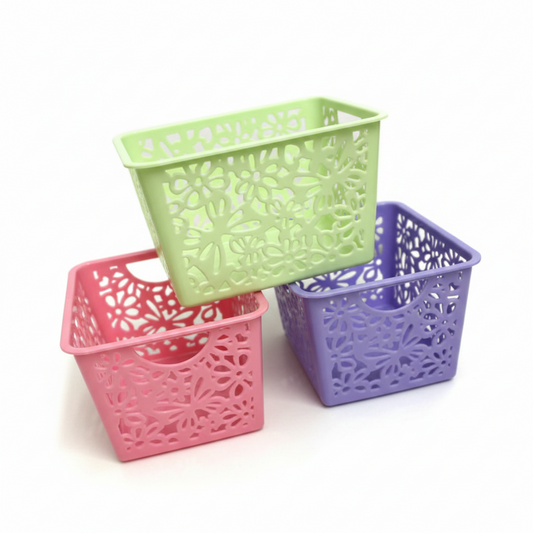 CANASTO DE FLORES N1 塑料花纹小篮子 DA258