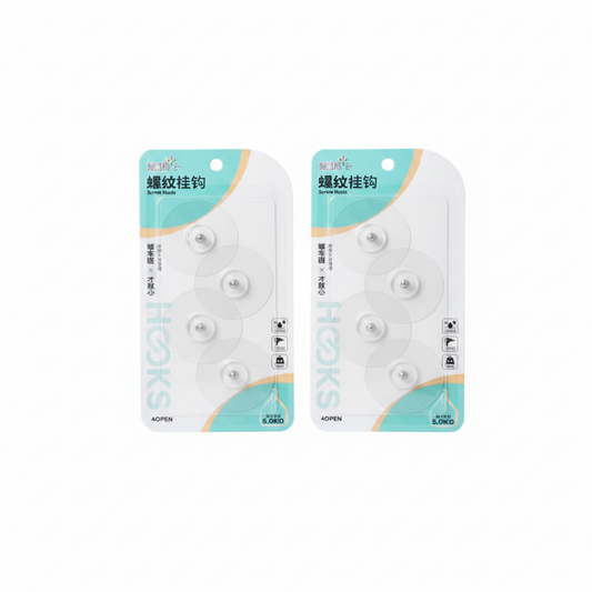 COLGADOR INVISIBLE 4PCS 透明螺纹挂钩四件套 LF26093