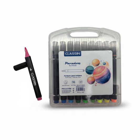 MARCADORES 18 COLORES 黑壳水彩笔18盒装 MARCS11066-96