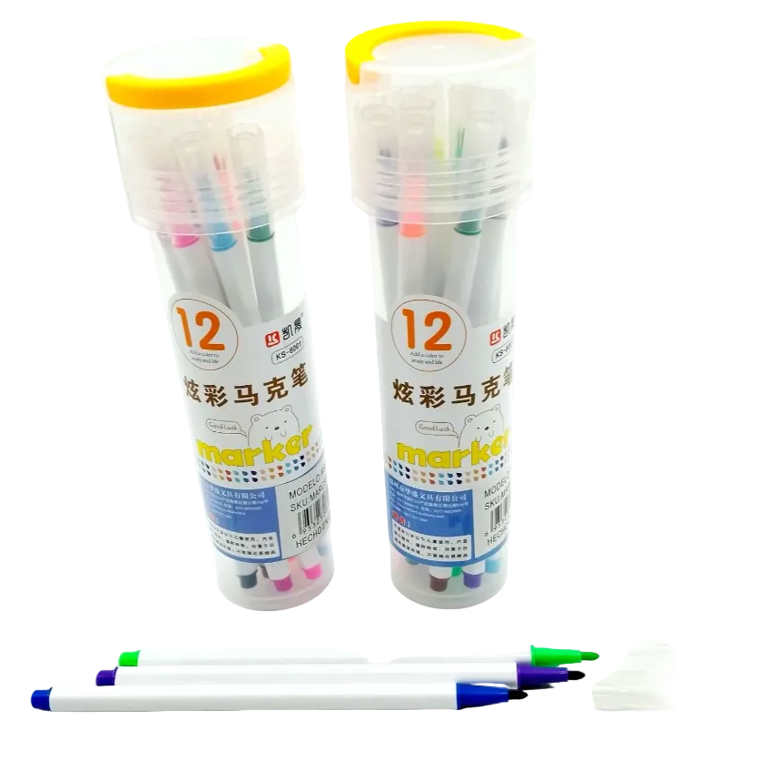 MARCADORES 12U KS6001-12-160 水彩笔12圆盒装 MARCS16051-160