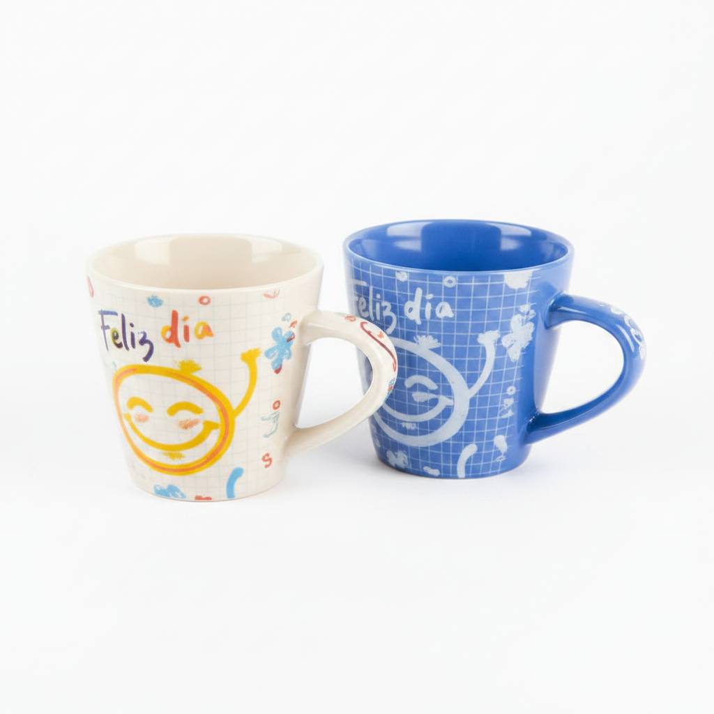 TAZA CERAMICA 9*9CM DIS 陶瓷图案水杯 IN1001