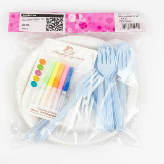 SET CUMPLEANIOS TORTAS 生日蛋糕餐具加蜡烛 NS426135