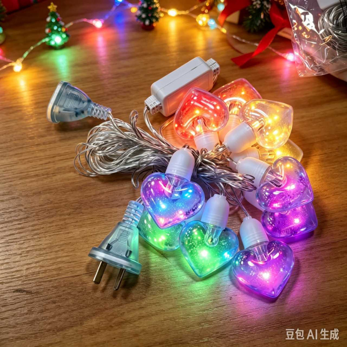 LUCES CORAZON GR GUIRNALDA 10 LED 10L 桃心彩光灯LN-116