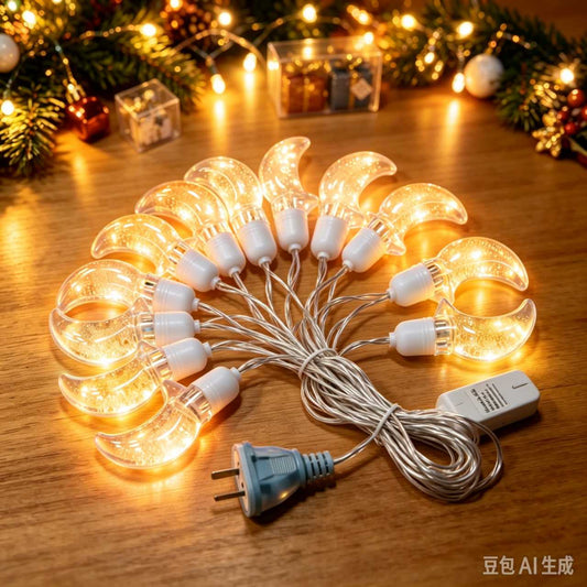 LUCES LUNA GR GUIRNALDA 10 LED CALIDO ENCHUFE 10L 气泡月亮暖光灯 LN-112