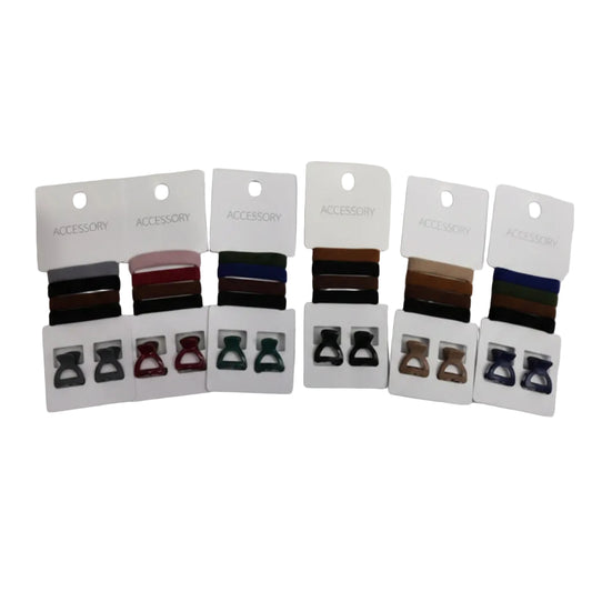 SET GOMITAS CON BROCHES *12 皮筋加发夹12袋装 DD-9508