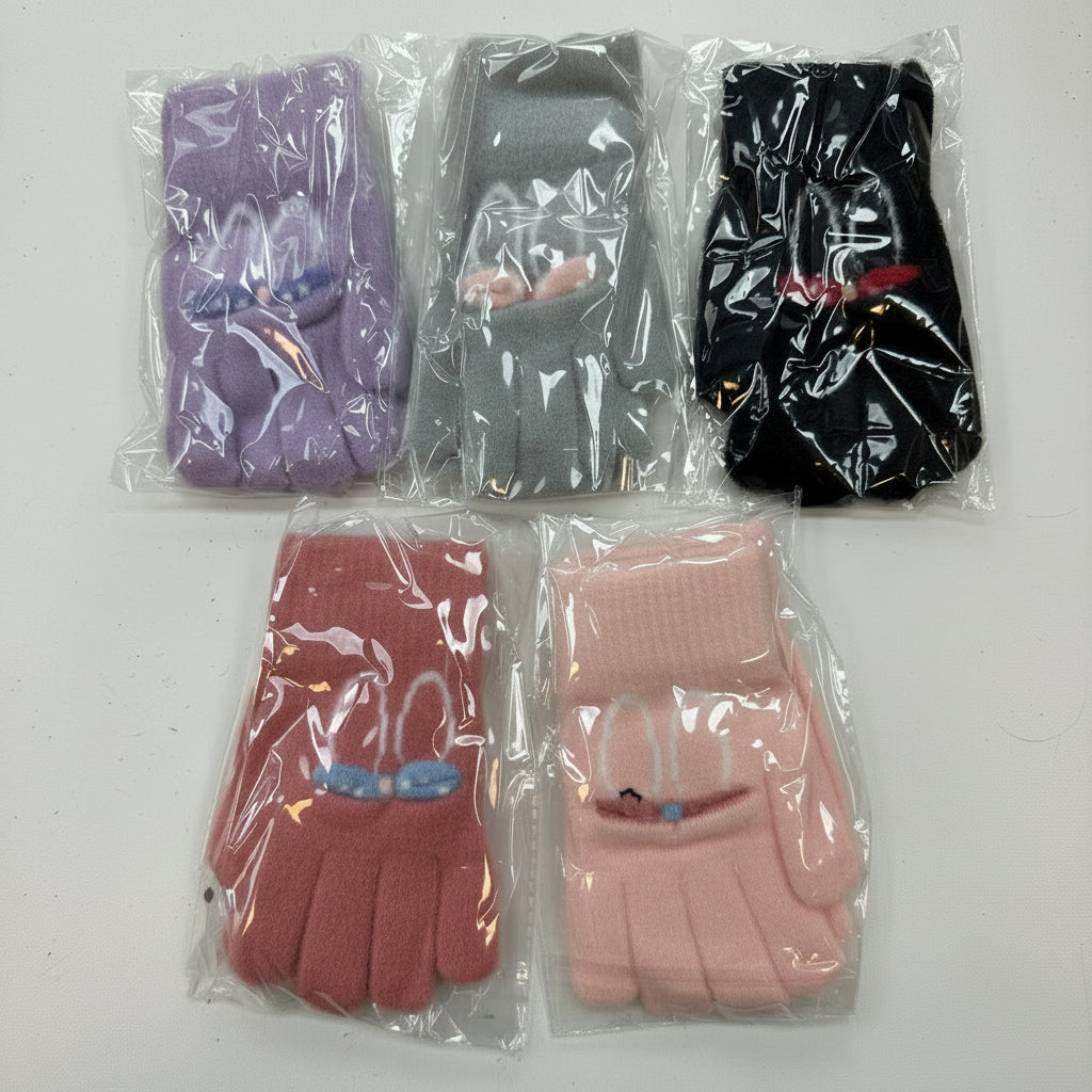 GUANTES INFANTIL NENA 女童全指兔耳朵手套 C262