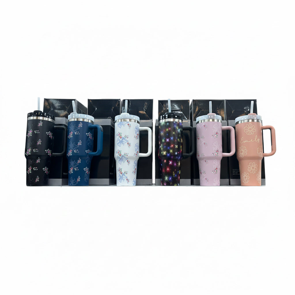 VASO COLORE 1200ML 纯色或图案 水杯带吸管 TOKYO