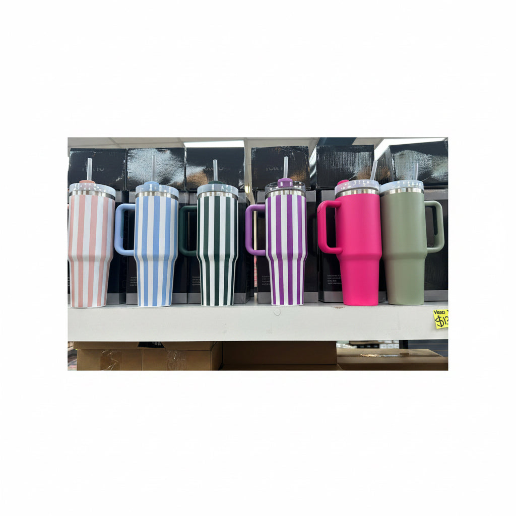 VASO COLORE 1200ML 纯色或图案 水杯带吸管 TOKYO