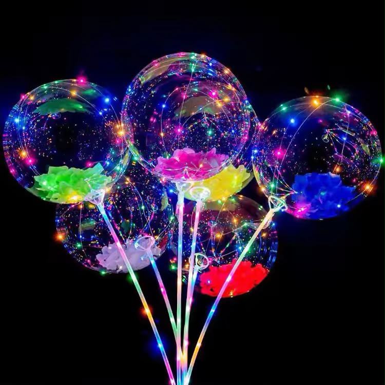 GLOBO LUMINOSO C/PALITO *50PC 花瓣款波波球89530