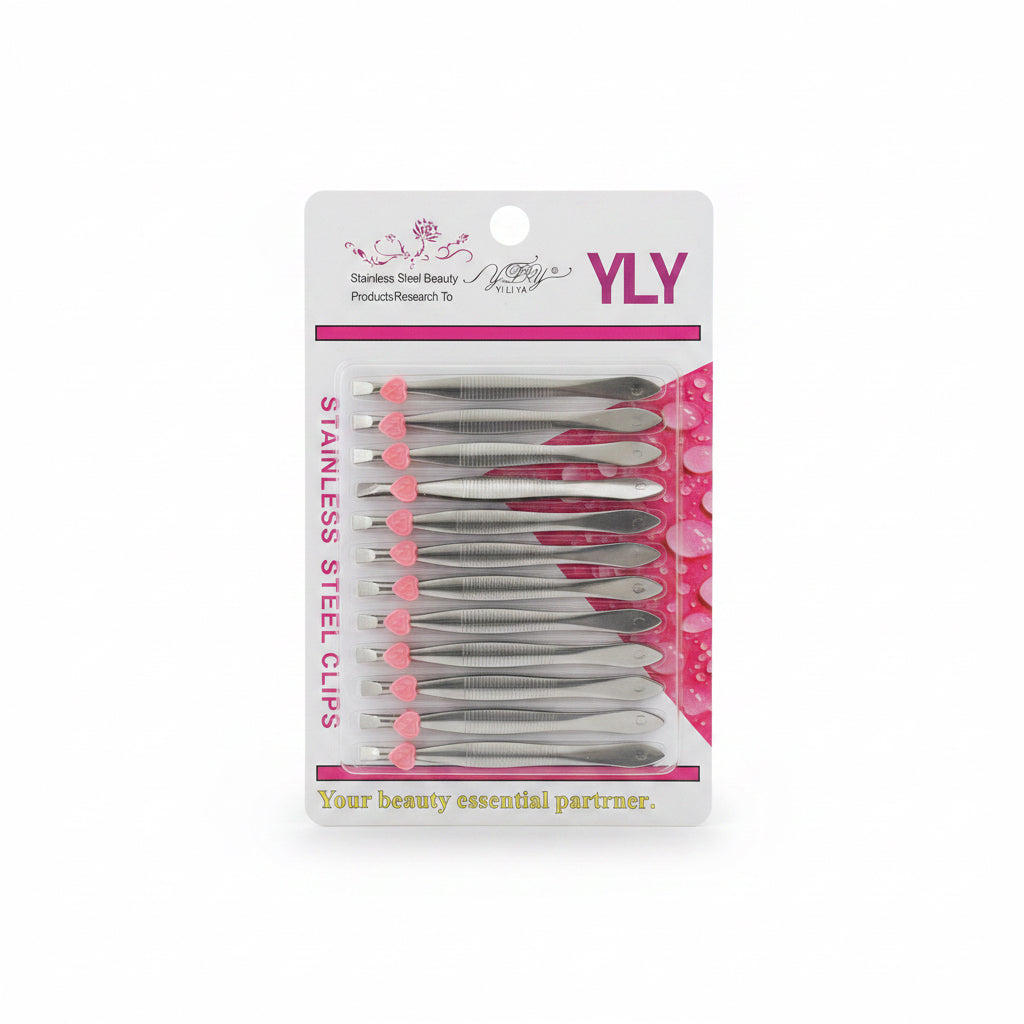 PINZA PARA PESTANIAS *12 YLY 眉夹12支装 DD-9459