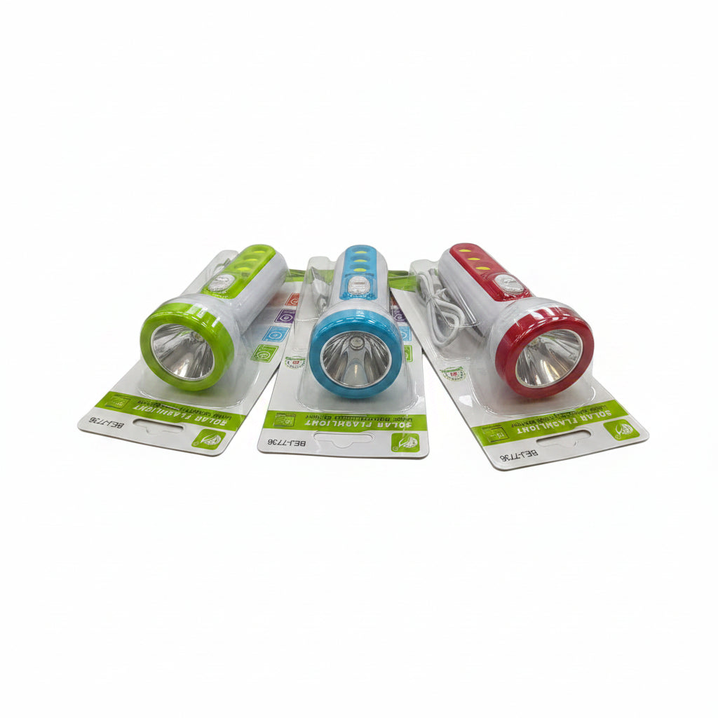 LINTERNA C/CABLE+CARGA SOLAR 手电筒带充电线+太阳能充LF-4024