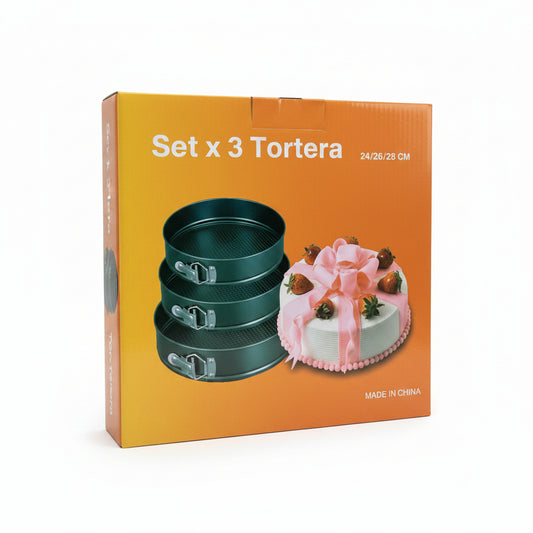 SET TORTERA x3 24/26/28CMD蛋糕模具	QX-010