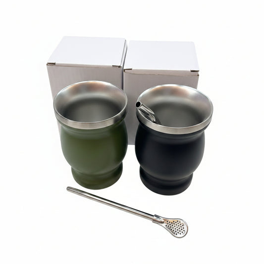 MATE C/BOMBILLA ACERO 260ML 马黛杯+吸管 MELECH-485/0056