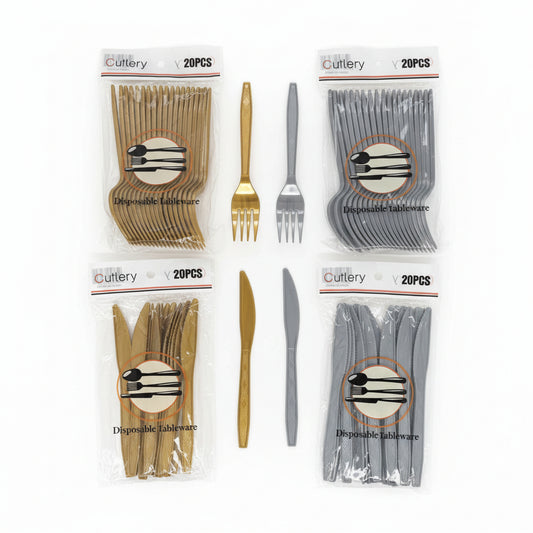 CUCHILLOS DESCARTEBLES *20PC 一次性刀叉LF-D03/0036