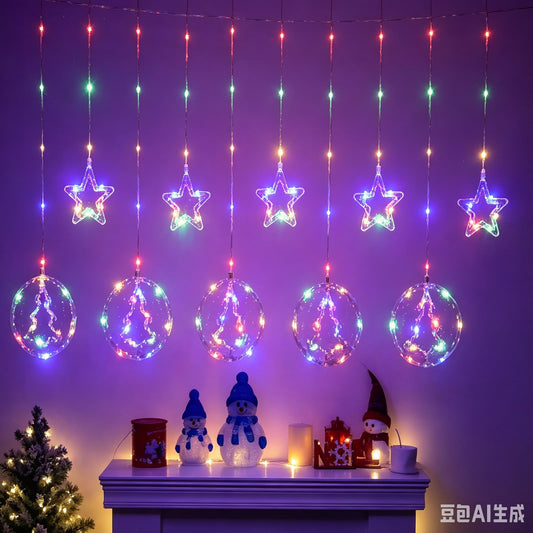 LUZ CORTINA COLOR 17*7*20窗帘彩灯00587