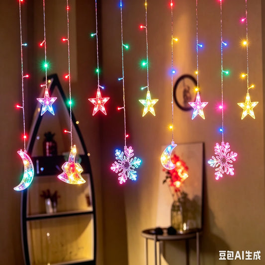 LUZ CORTINA COLOR 14.5*12*15CM 窗帘彩灯00662