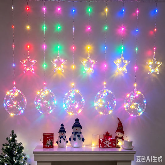 LUZ CORTINA COLOR 17*7*20CM 窗帘彩灯00655