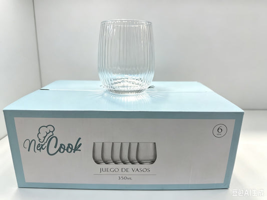 VASO VIDRIO 350ML 6PCS 玻璃杯46930