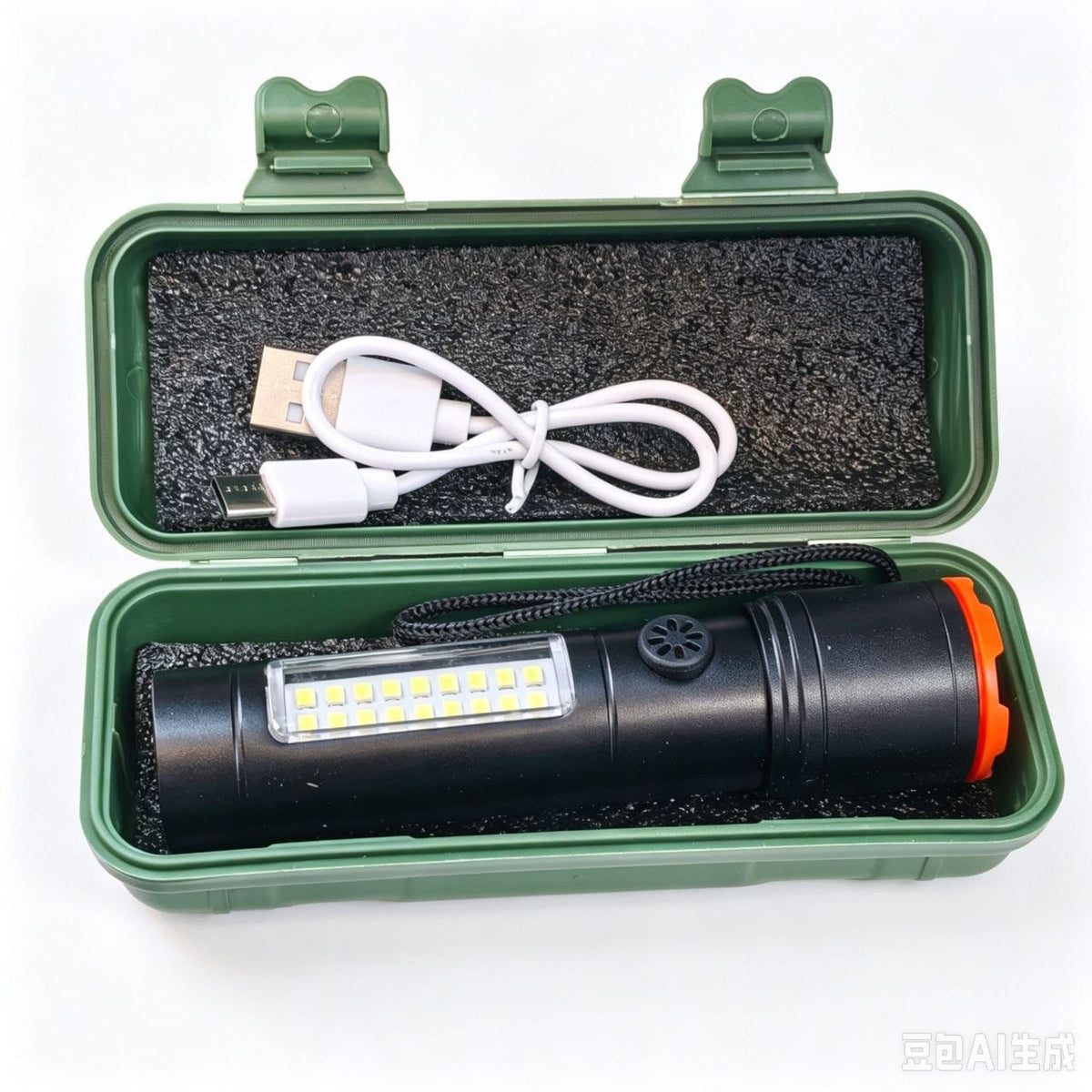 LINTERNA USB 手电筒带盒子 04160