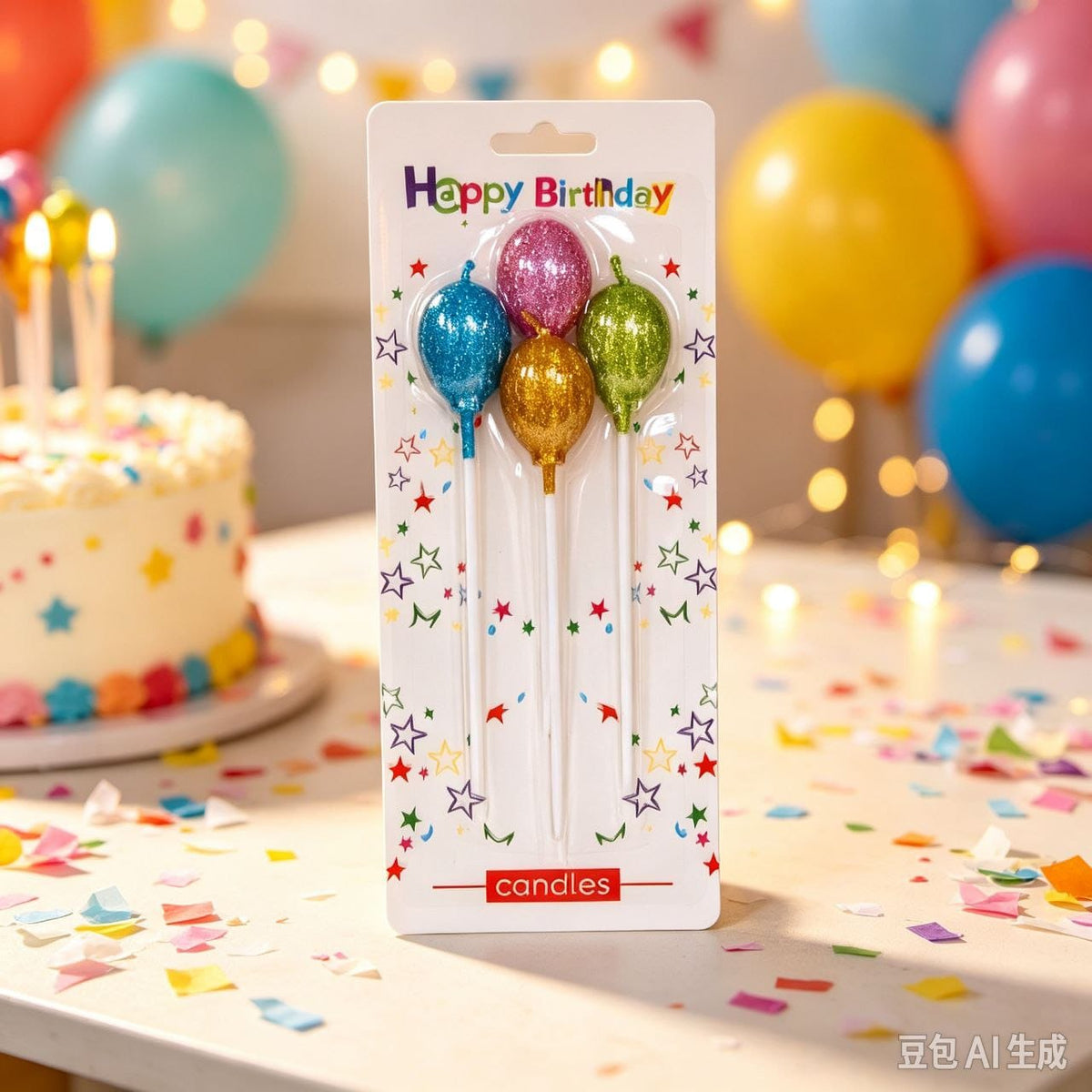 VELAS 4PCS 亮金粉生日蜡烛 77914
