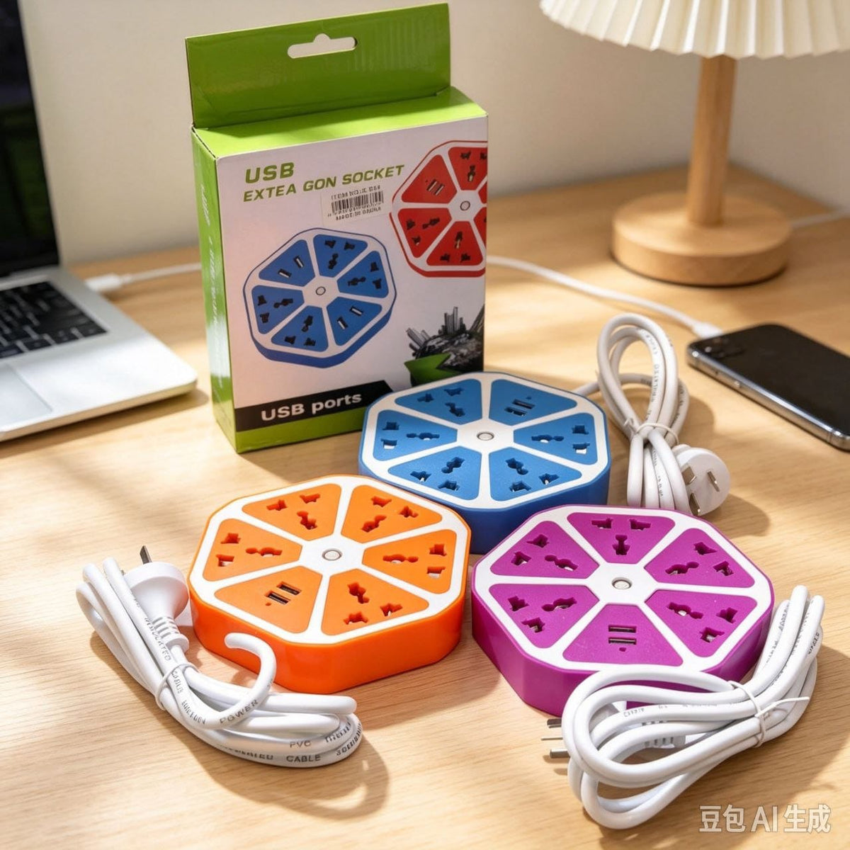 ZAPATILLA ALARGUE 1.8M USB 插座八字插X06344