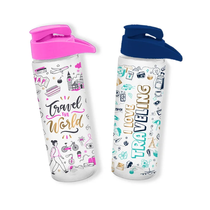 BOTELLA 750ML TRAVELING 塑料图案水杯 100016(6431)