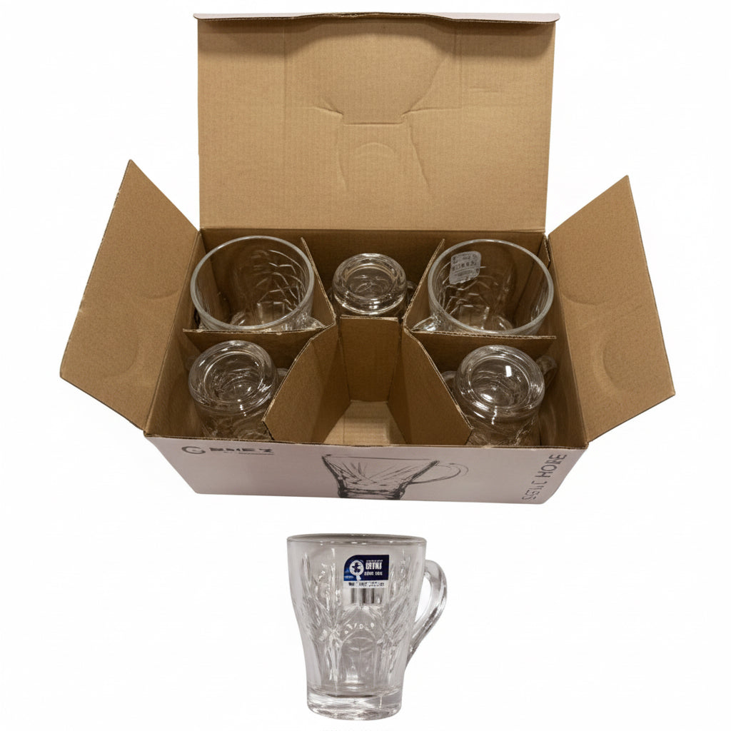 TAZA VIDRIO*6 215ML 玻璃杯六件 AB-20993